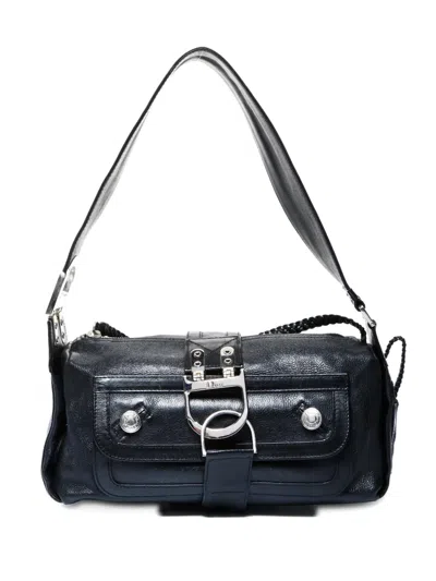 Pre-owned Dior 2005 Logo Buckle Shoulderbag In Black