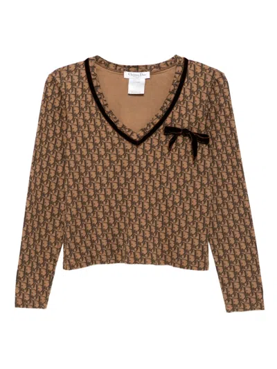 Pre-owned Dior 2005 Long Sleeve Top In Brown