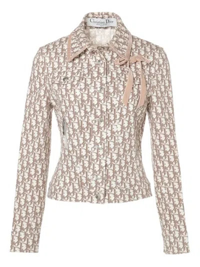 Pre-owned Dior 2005 Oblique-monogram Jacket In White