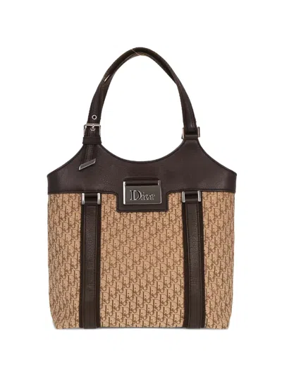 Pre-owned Dior 2005 Street Chic Logo Tote Bag In Neutral