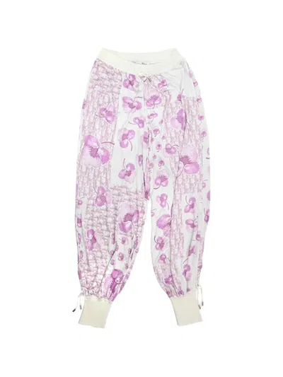 Pre-owned Dior 2005 Trotter Print Track Pants In White