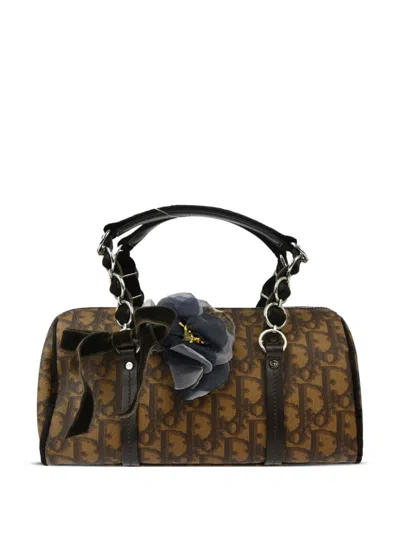 Pre-owned Dior 2005 Trotter Romantic Tote Bag In Brown