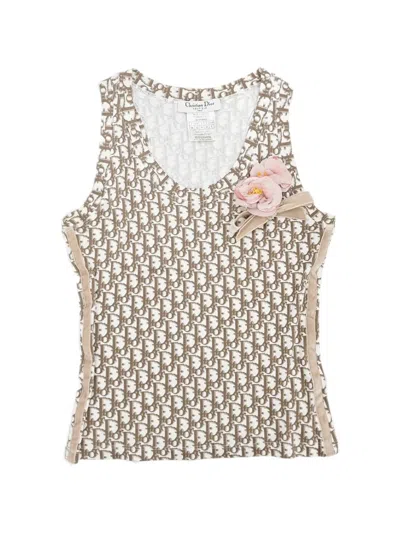 Pre-owned Dior 2005 Trotter Tank Top In White