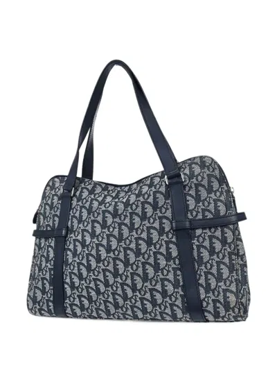 Pre-owned Dior 2005 Trotter Zip-fastening Tote Bag In Blue