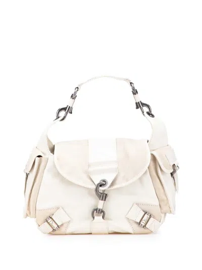Pre-owned Dior 2006 Calfskin And Suede Rebelle Shoulder Bag In Brown
