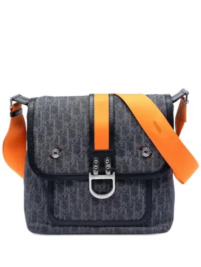 Pre-owned Dior 2006 Issimo Denim Flight Messenger Bag Crossbody Bag In Blue