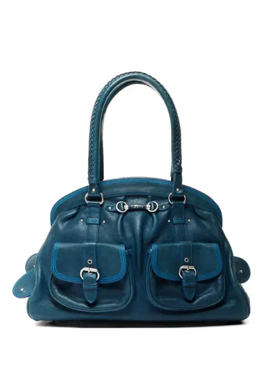 Pre-owned Dior 2006 Leather Satchel Bag In Blue