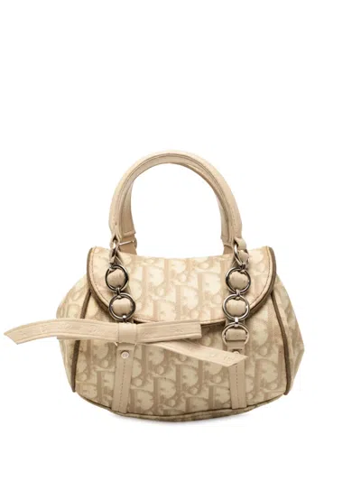 Pre-owned Dior 2006 Mini Issimo Trotter Coated Canvas Romantique Handbag In Brown