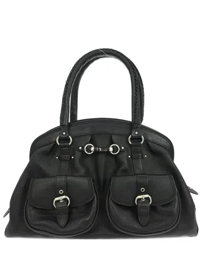 Pre-owned Dior 2006 My  Duffle Leather Handbag In Black