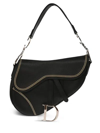 Pre-owned Dior 2006 Saddle Handbag In Black