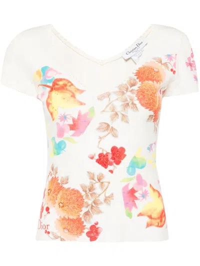Pre-owned Dior 2006 Short Sleeve Top In Neutrals