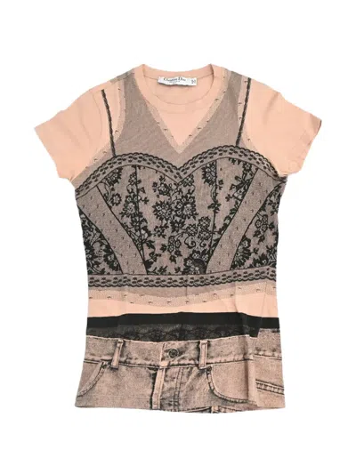 Pre-owned Dior 2006 Trompe L'oeil T-shirt In Pink