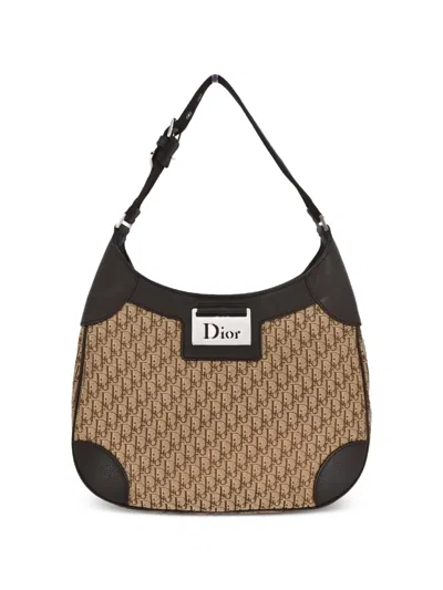 Pre-owned Dior 2006 Trotter Logo Tote Bag In Neutral