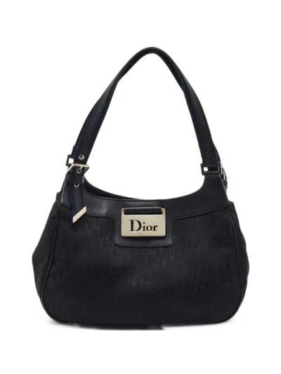 Pre-owned Dior 2006 Trotter-pattern Shoulder Bag In Black