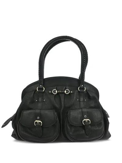 Pre-owned Dior 2007 Braided Leather Handbag In Black