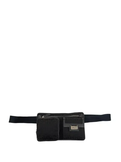 Pre-owned Dior 2007 Issimo Trotter Canvas Street Chic Belt Bag In Black