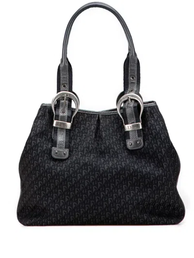 Pre-owned Dior 2007 Issimo Trotter Canvas Tote Bag In Black