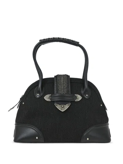 Pre-owned Dior 2007 Jeanne Canvas Tote Bag In Black