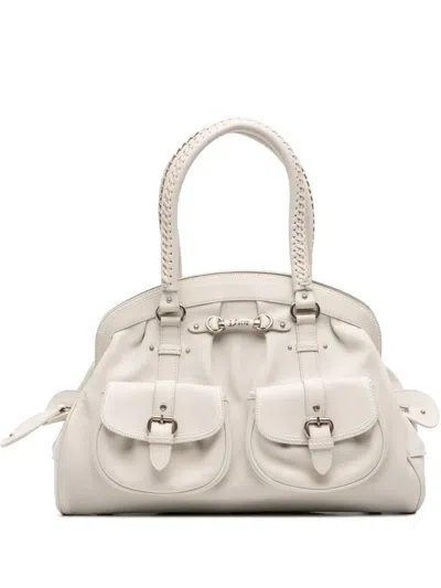 Pre-owned Dior 2007 Large Calfskin My  Frame Handbag In White