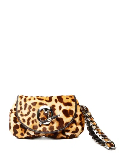 Pre-owned Dior 2007 Leopard Calf-hair Clutch Bag