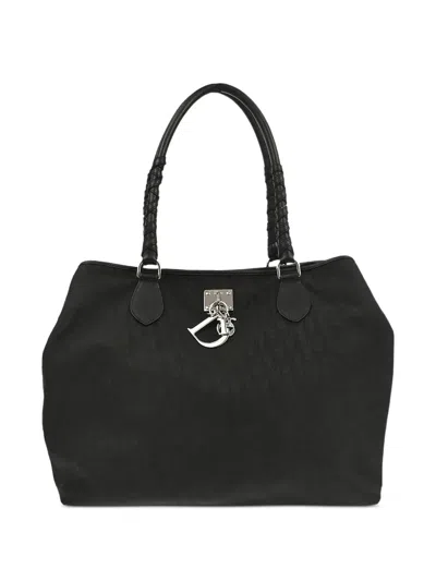 Pre-owned Dior 2007 Logo Strap Tote Bag In Black