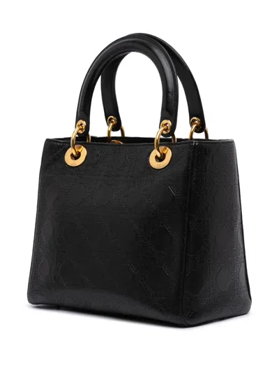 Pre-owned Dior 2007 Medium Calfskin Cannage Embossed Lady  Satchel