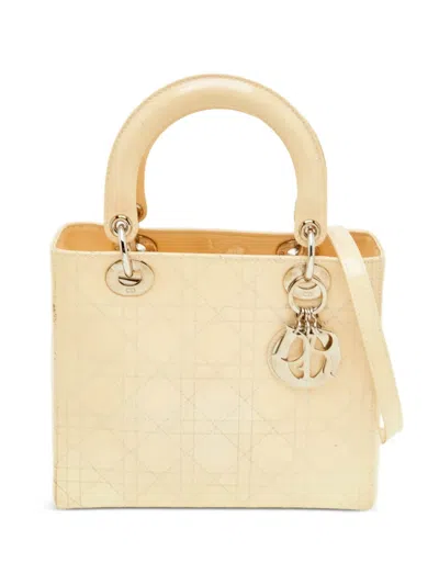 Pre-owned Dior 2007 Medium Lady  Cannage Tote Bag In Neutrals