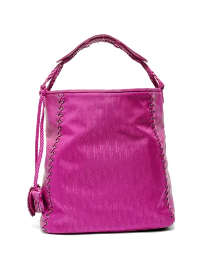 Pre-owned Dior 2007 Trotter Lace-up Shoulder Bag In Pink
