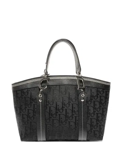 Pre-owned Dior 2007 Trotter Tote Bag In Black