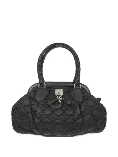 Pre-owned Dior 2008 Cannage Charming Doctor Tote Bag In Black