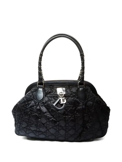 Pre-owned Dior 2008 Cannage Lovely Shoulder Bag In Black