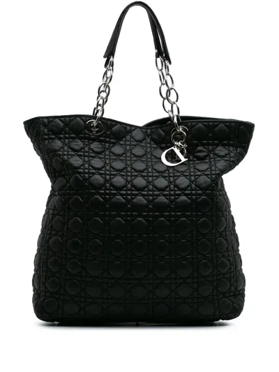 Pre-owned Dior 2008 Lambskin Cannage Lady  Soft Shopping Tote Bag