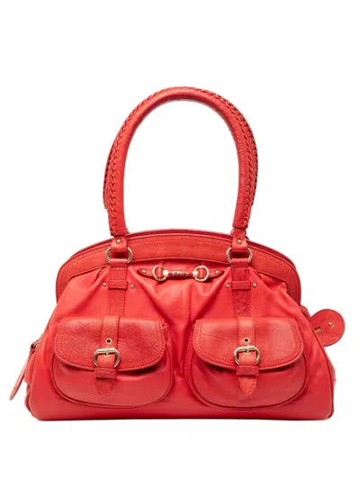 Pre-owned Dior 2008 Large Calfskin My  Frame Handbag In Red