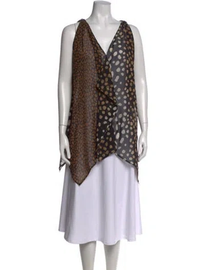 Pre-owned Dior 2009 Printed Tunic In Brown