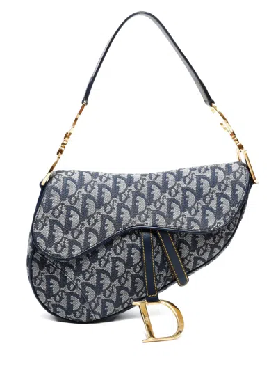 Pre-owned Dior 2010-2020 Oblique Shoulder Bag In Blue