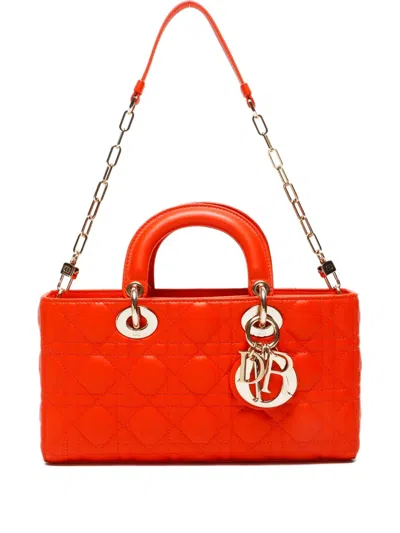 Pre-owned Dior 2010-2020s Lady  D-joy Tote Bag In Orange