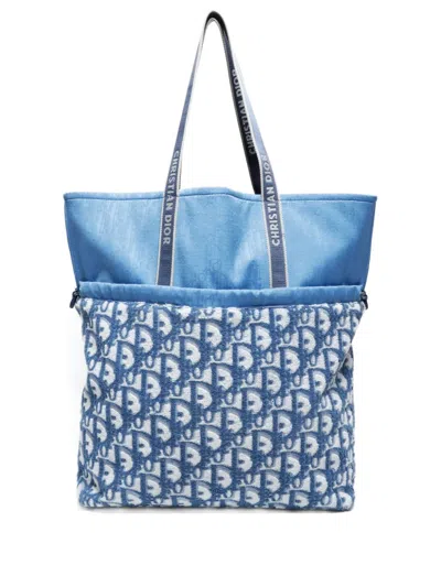 Pre-owned Dior 2010-2020s Trotter Tote Bag In Blue