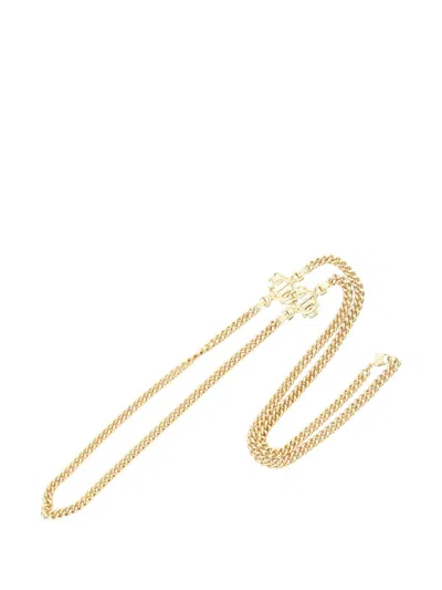 Pre-owned Dior 2010-2025 Gold Plated Logo Chain Necklace Costume Necklace