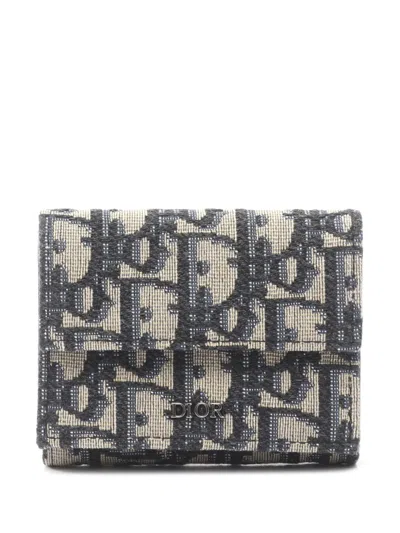 Pre-owned Dior 2010-2025 Oblique Wallet Small Wallets In Brown