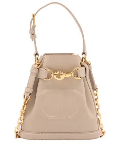Pre-owned Dior 2010-2025 Small Embossed Calfskin Cest  Bag Satchel In Brown