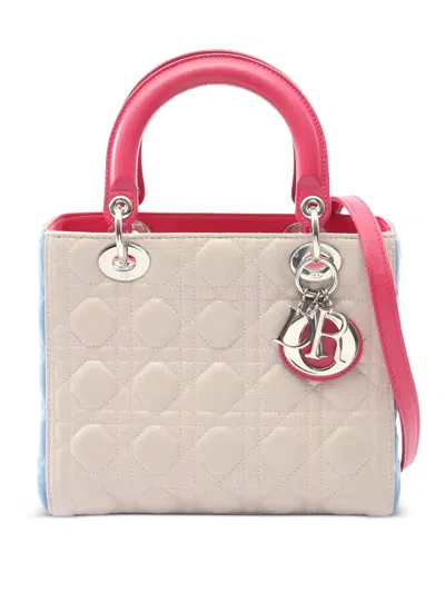 Pre-owned Dior 2010 Canage Lady  Leather Handbag In Neutral