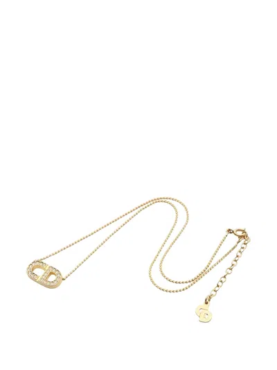 Pre-owned Dior 2010 Cd Logo Necklace In Gold