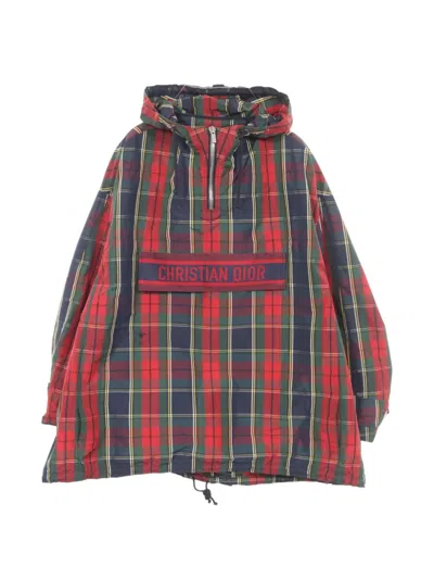 Pre-owned Dior 2010 Check-print Hooded Jacket In Red