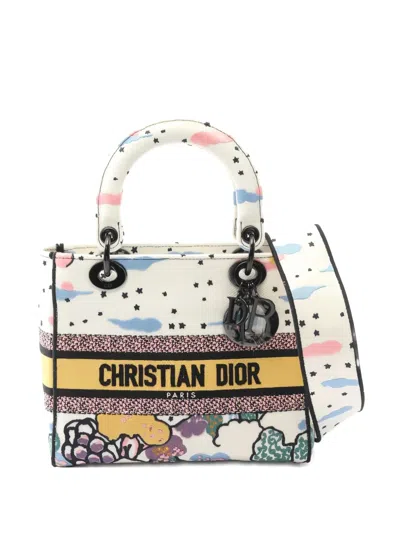 Pre-owned Dior 2010 D-lite Printed Tote Bag In Neutral