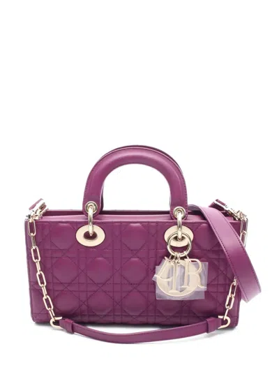 Pre-owned Dior 2010 Lady D-joy Medium Handbag In Purple
