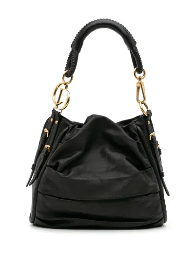 Pre-owned Dior 2010 Lambskin Libertine Hobo Bag In Black