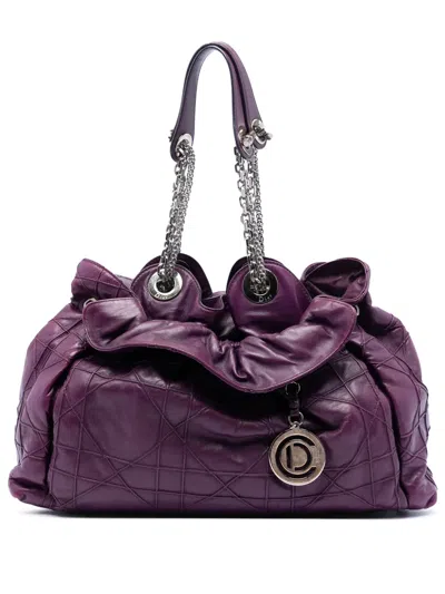 Pre-owned Dior 2010 Leather Cannage Le Trente Tote Bag In Purple