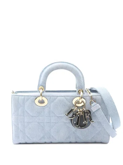 Pre-owned Dior 2010 Medium Lady D-joy Quilted Handbag In Blue