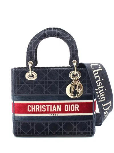 Pre-owned Dior 2010 Medium Lady D-lite Handbag In Blue