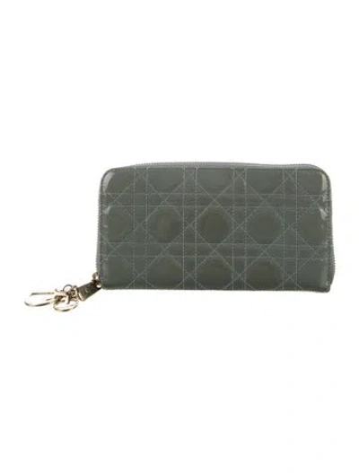 Pre-owned Dior 2010 Patent Leather Coin Pouch In Blue